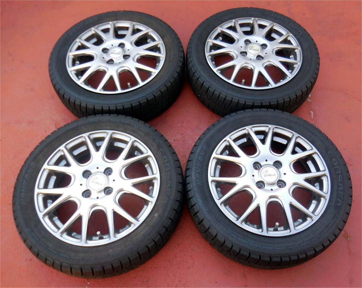 ◆ 美品・状態良好 ◆ タイヤ:ナンカン スタッドレス 165-60R15 / アルミホイール:ヴェルサンディ 15x4.5J4H PCD100 / 4本set佐川140x4拍卖