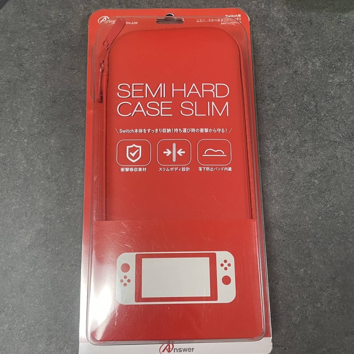 新品 未開封 Switch用 セミハードケース スリム (レッド) ポーチ アンサー 拍卖