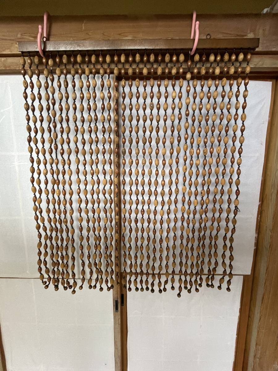 珠のれん すだれ 幅78㎝ 丈87㎝ 昭和レトロ 暖簾 幅狭タイプ拍卖