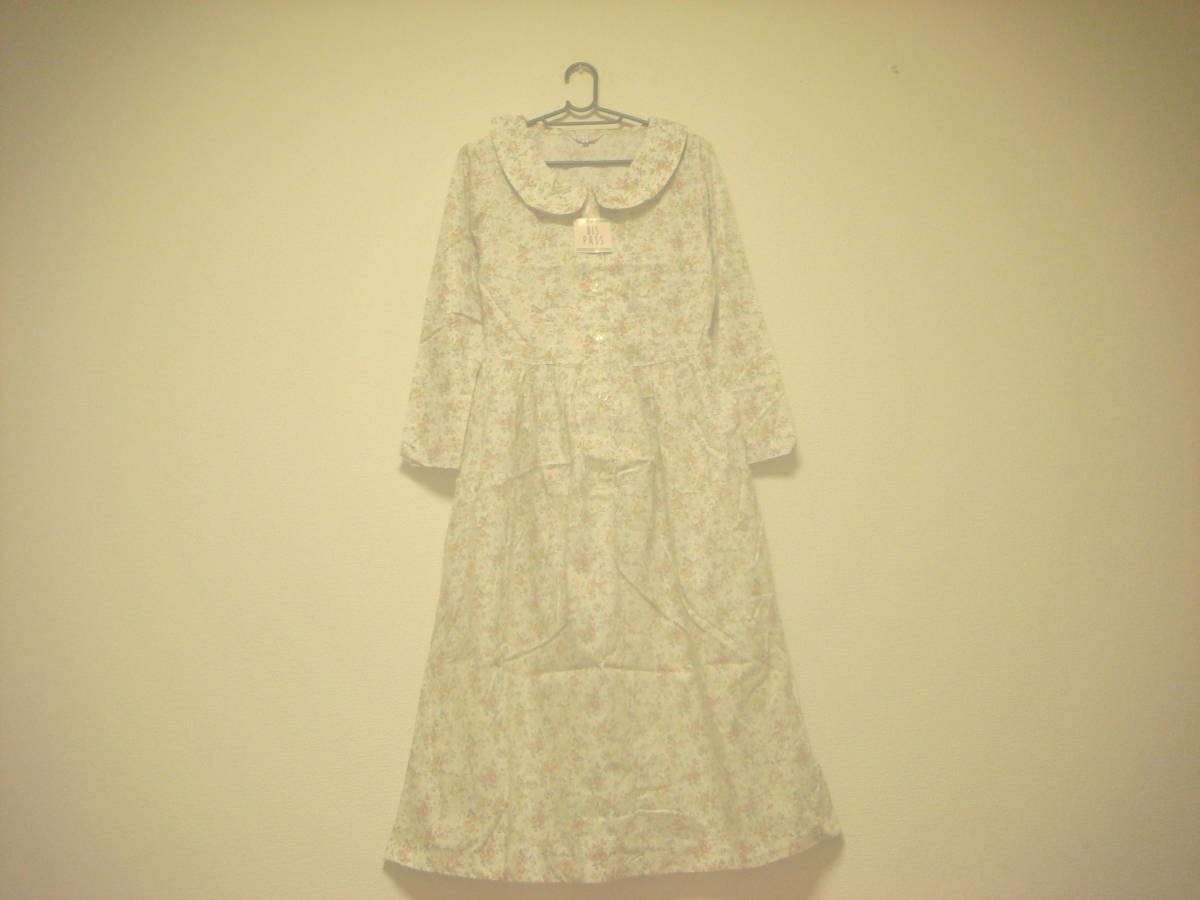 花柄 ロング ワンピース 綿100% S タグ付き未使用 新品 アイボリー拍卖