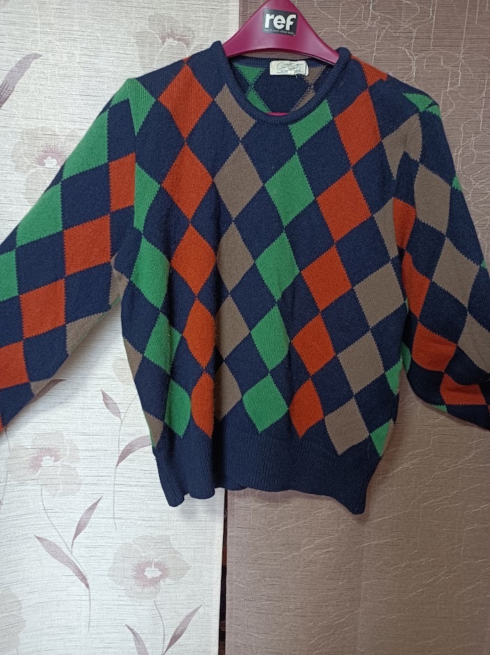 レデイース アーガイル セーターL 古着拍卖