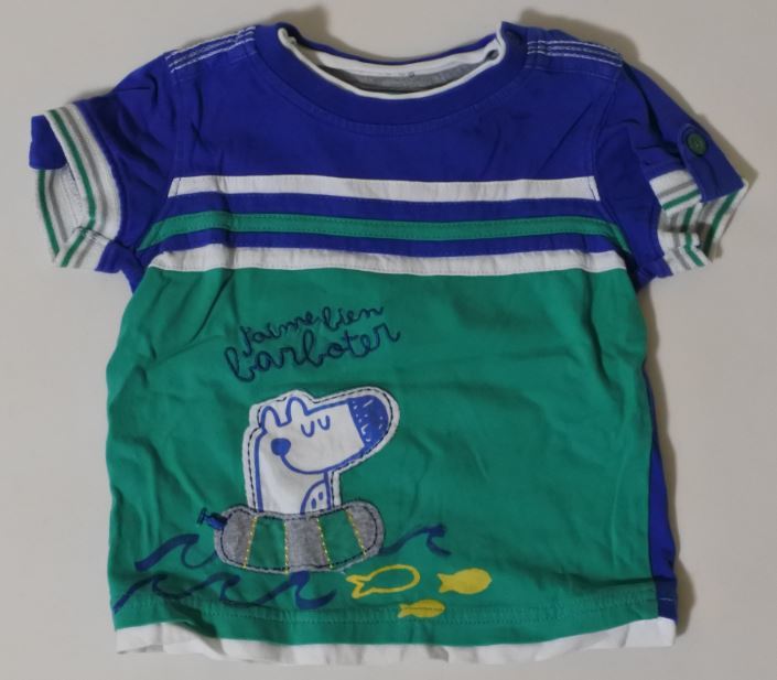 gagou tagou ガグタグ Tシャツ 半袖 ブルーxグリーン 80サイズ kktnok k h1031拍卖