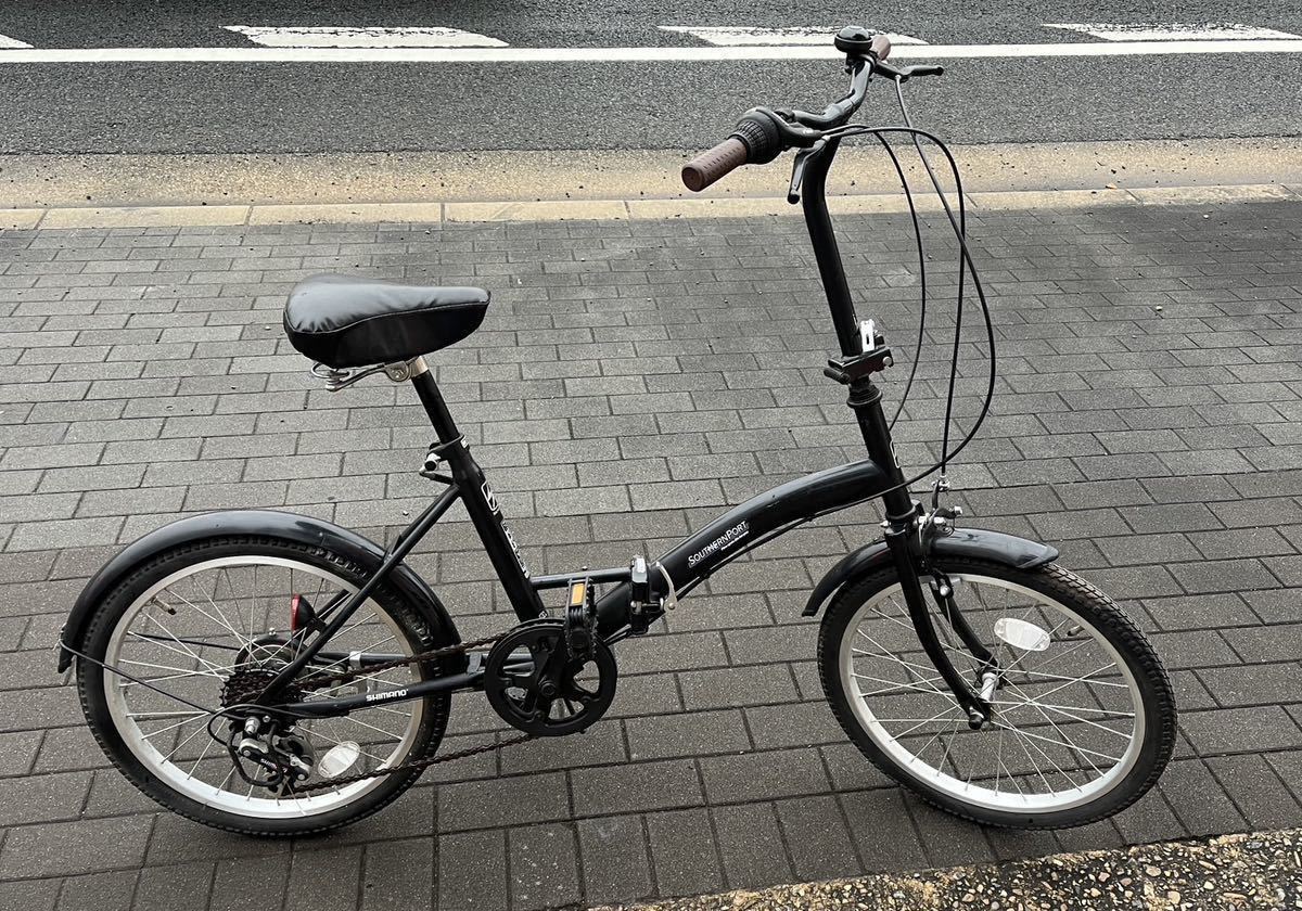 すぐ乗れます 折りたたみ 自転車 シマノ変速6速 SOUTHERNPORT 折り畳み 20インチ 引き取り限定 NO.702拍卖