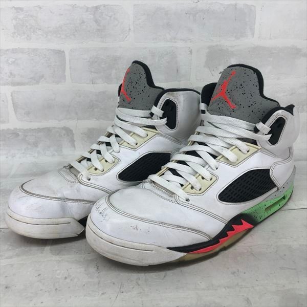 NIKE ナイキ AIR JORDAN 5 RETRO エアジョーダン 5 レトロ 136027-115 スニーカー SIZE:28.5cm ホワイト/グリーン MH632023111503拍卖