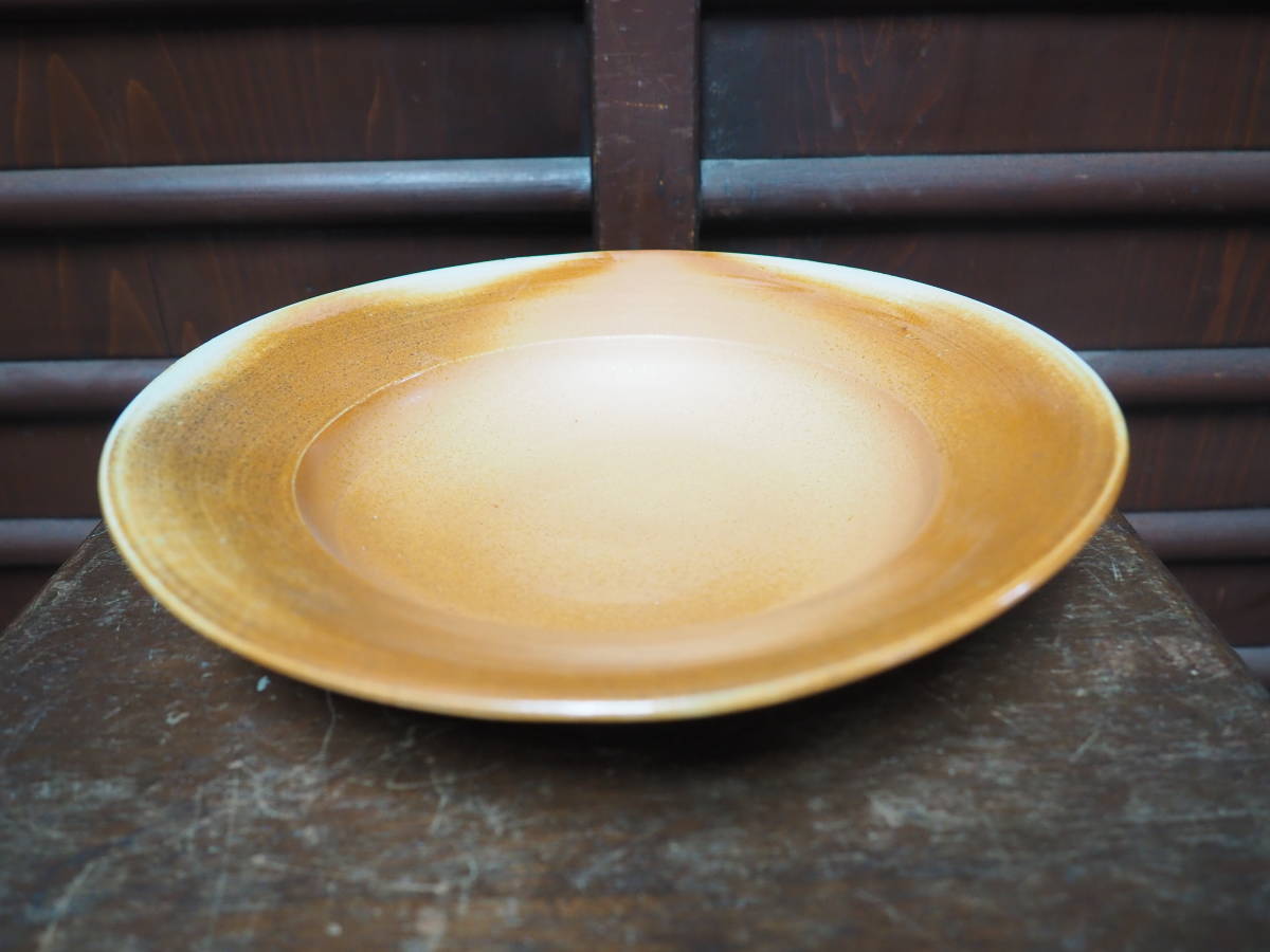 【焼き締め白備前リム大皿C】天麩羅和食器自然釉寿司屋料亭割烹懐石旅館民宿御造り刺身信楽常滑穴窯薪窯陶芸焼き物長角皿花器茶道華道 拍卖