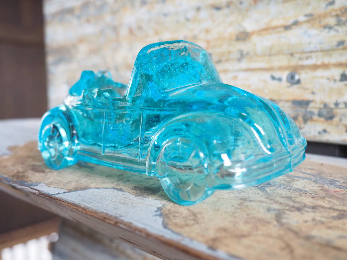 【ビートルのガラス製灰皿】デッドストックフォルクスワーゲン葉巻アンティーク骨董インテリア古道具ミニカー卓上ライター喫煙具マッチ拍卖