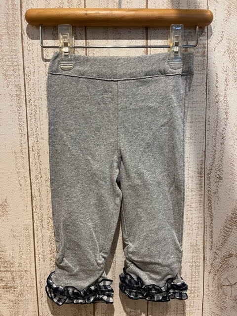 *裾フリル・ベビーコットンレギンス・未使用・タグ付き・グレー・80cm拍卖