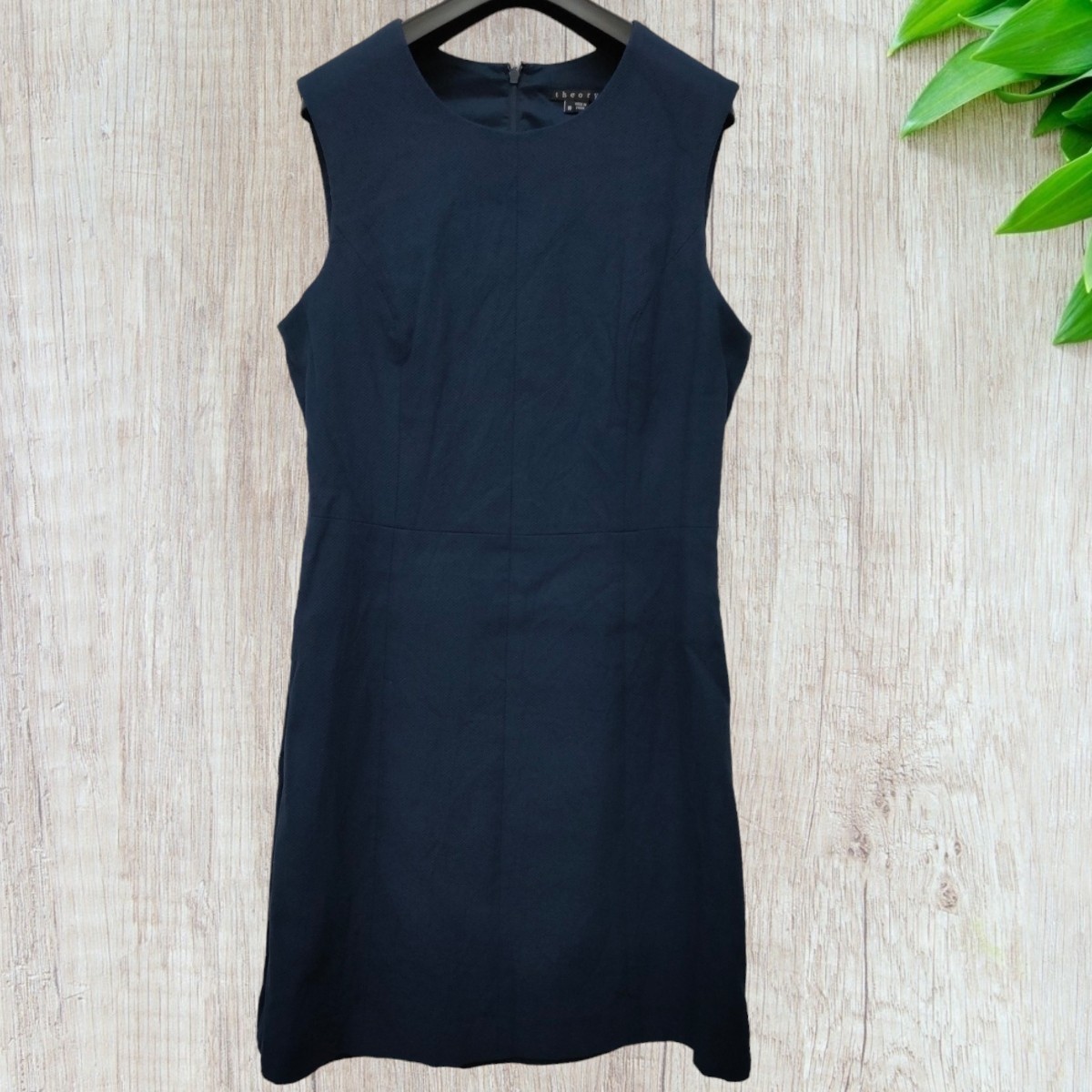 theory / セオリー レディース ノースリーブワンピース 嫌味のないワンピ 10サイズ Mサイズ相当 ネイビー I-3148拍卖