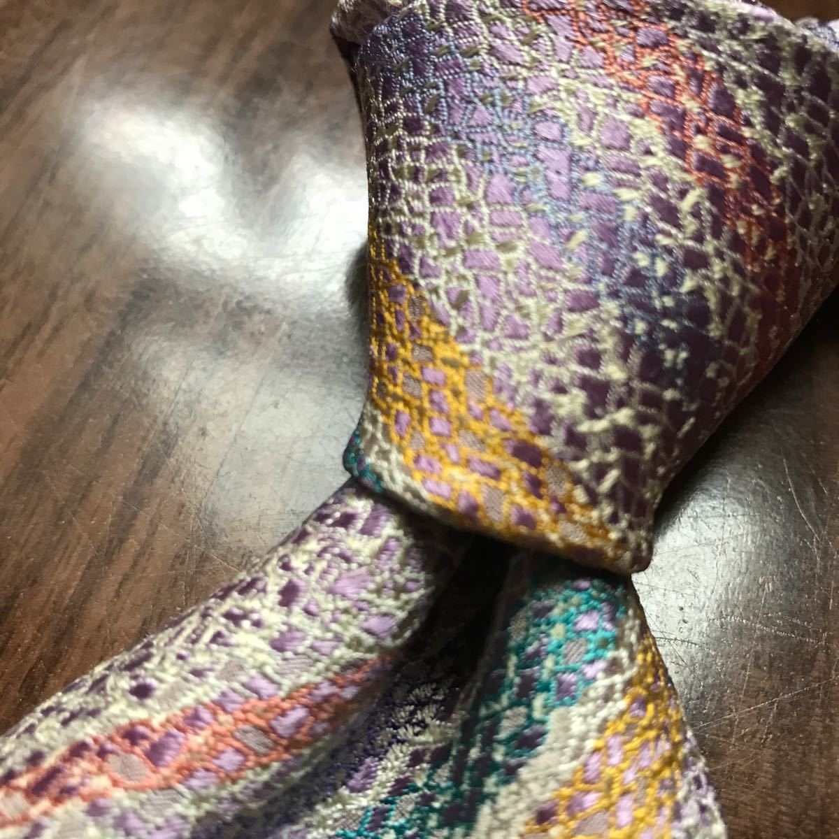 MISSONI ミッソーニ ネクタイ パープル ストライプ拍卖