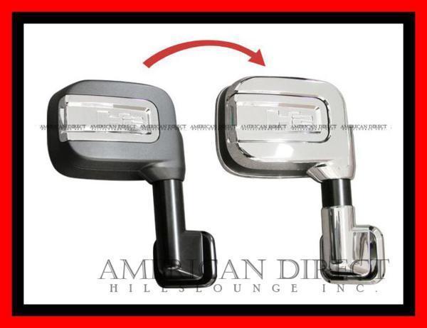 【即納/クローム】06-09y ハマーH2 ドアミラ ー カバー フロント サイド ミラ ーカバー H2 両面テープ 左右 メッキ ライト ランプ拍卖