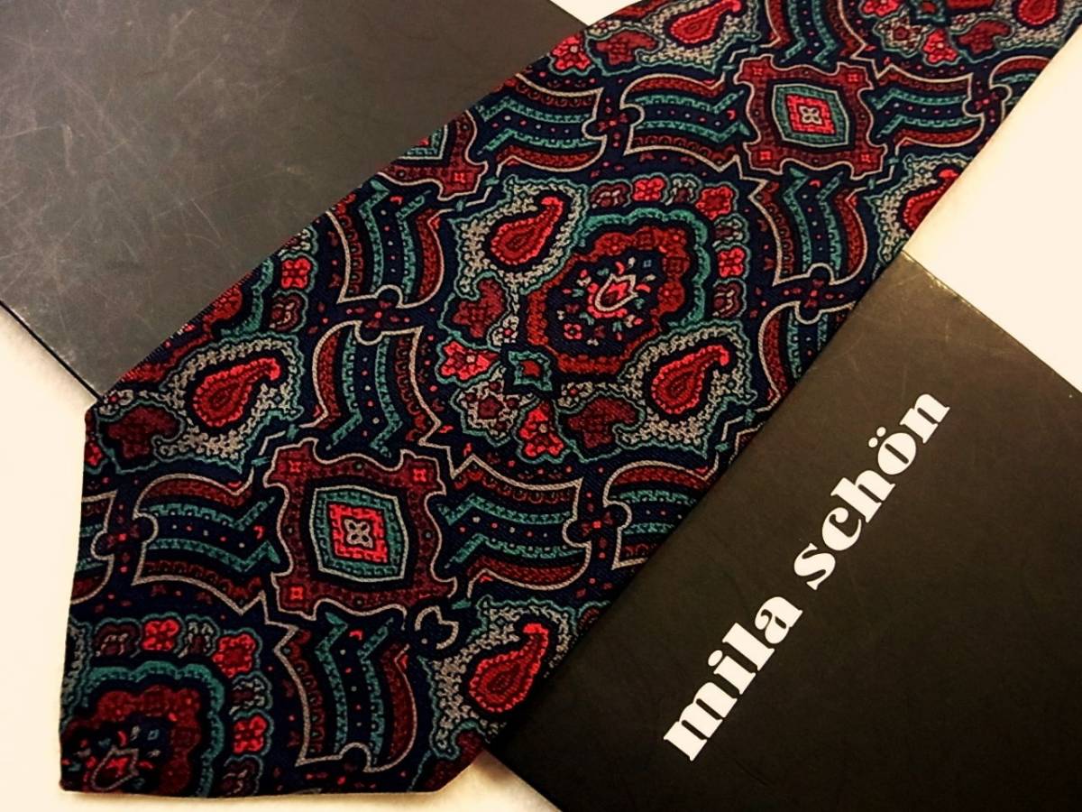 ●美品●SALE0371 ミラショーン【ペイズリー】【Mロゴ入】ネクタイ●拍卖