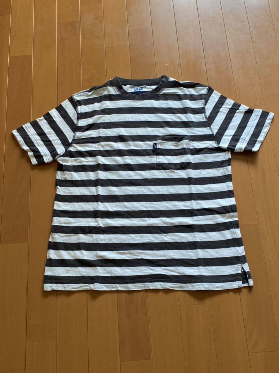 coen★コーエン★MBC★ボーダー半袖Tシャツ★S★白×墨【USED】拍卖