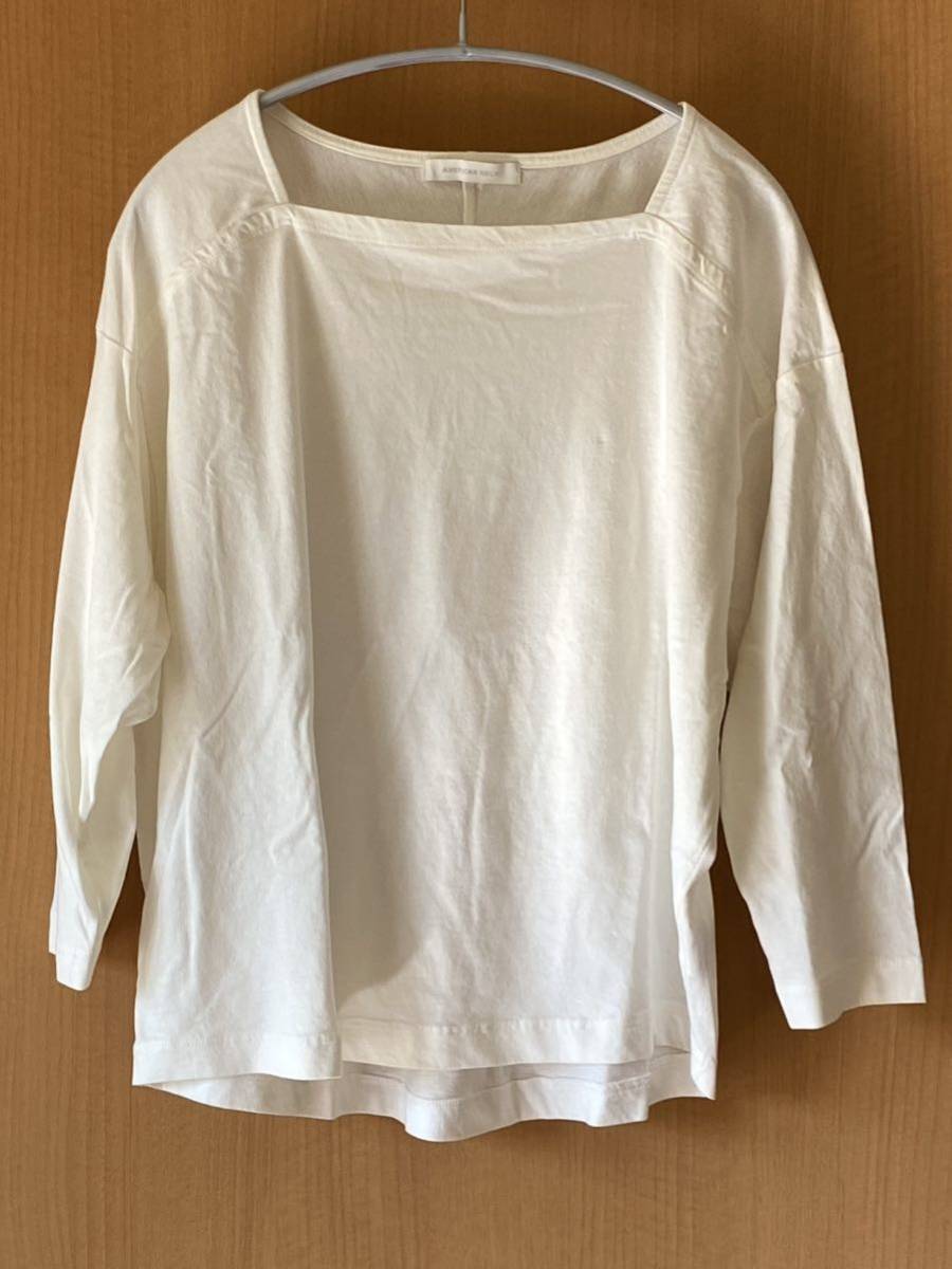 アメリカンホリック★AMERICAN HOLIC★7分袖Tシャツ★オフホワイト★フリーサイズ【USED】拍卖