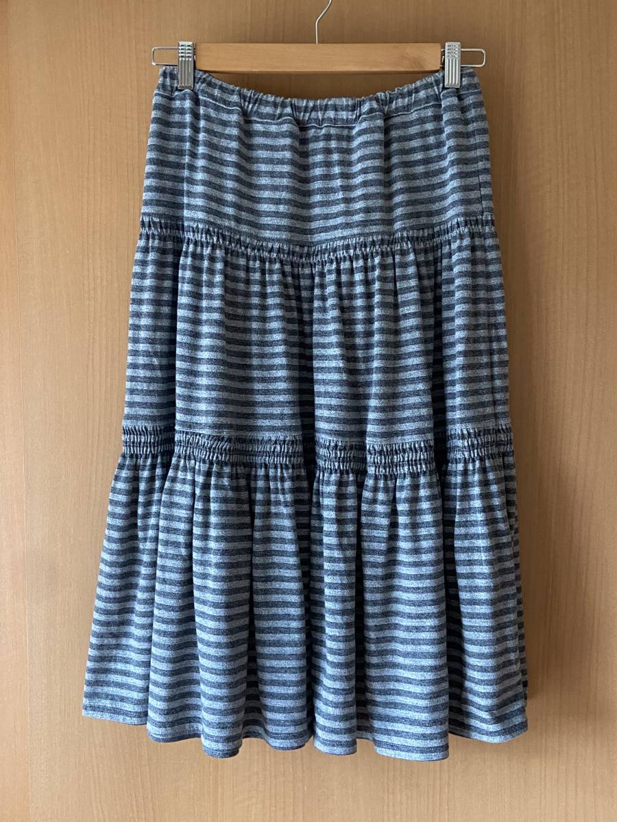 LEPSMレプシム★ティアードスカート★グレーボーダー★F★used拍卖