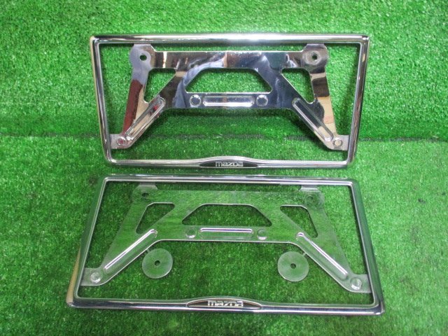 2012/6 デミオ DBA-DE3FS ナンバーフレーム 2枚 メッキ マツダ純正 拍卖