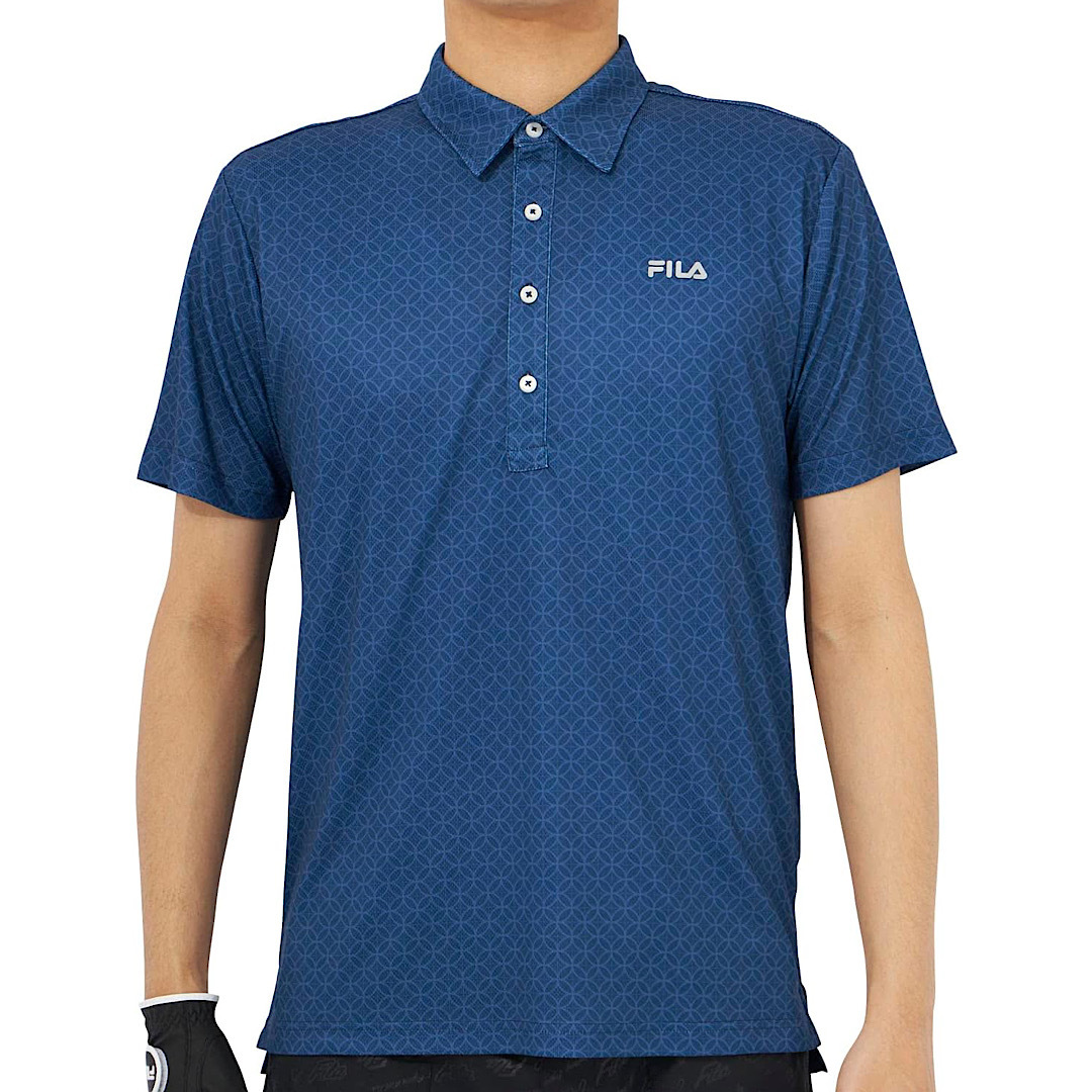 新品 フィラ ゴルフ 半袖 ポロシャツ LLサイズ ネイビー 紺 743-646 UVカット 吸汗速乾 接触冷感 遮熱性 税込8,690円 743646 FILA GOLF拍卖