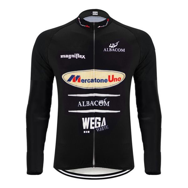 新品 長袖 サイクルジャージ レトロデザイン No51 M イタリア フルジップ ウェア メンズ サイクリング フリース ロードバイク MTB拍卖