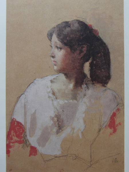 中村清治、婦人の横顔、限定版希少画集画、新品額装付、状態良好、送料込み、y321拍卖