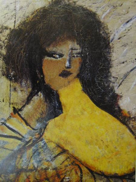 織田廣喜、背中を出した婦人像、希少な額装用画集より、新品高級額装付、状態良好、送料無料、mori拍卖