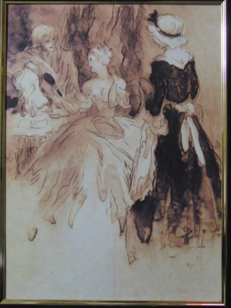 ルイ・イカール限定版・アールデコ/ドレッサー、希少な額装用画集より、新品高級額装付、状態良好、送料無料、mori、yoni拍卖