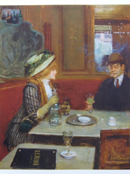 Jean Beraud、Scene de Bistro、希少画集より、新品額装付、ara拍卖