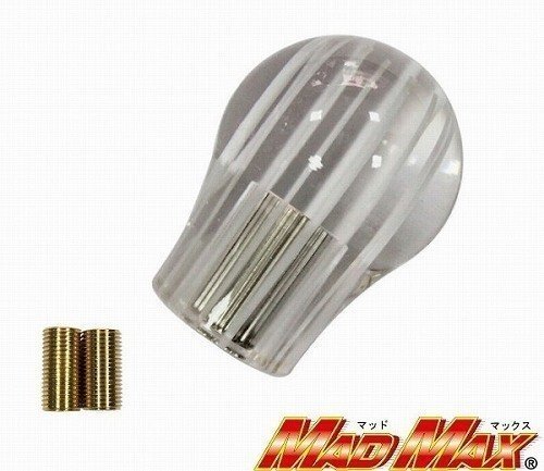MADMAX トラック用品 丸型 ホワイトライン ショート 100mm シフトノブ 12x1.25/変換アダプター付 10x1.25 8x1.25【送料800円】拍卖