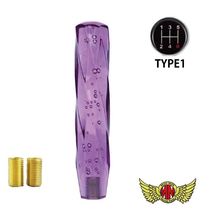 MADMAX トラック用品 ツイスト シフトノブ 泡 250mm パープル マツダ タイタンダッシュ 用/変換アダプター付【送料800円】拍卖