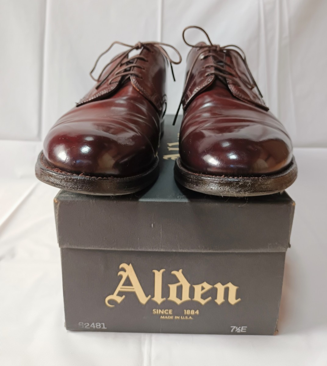激レア・稀少★ALDEN オールデン★コードバン プレーントゥ★82481★71/2 e (8d相当) アバディーンラスト 990似拍卖