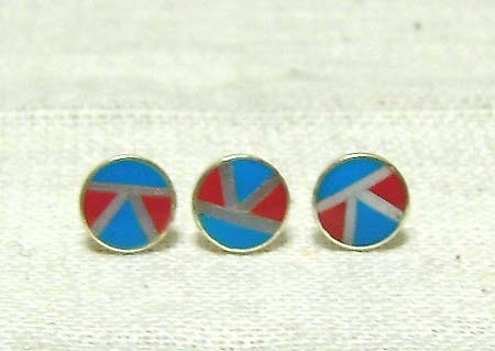 トリコロールカラーのピアス<お得な2個セット/匿名配送可能>拍卖