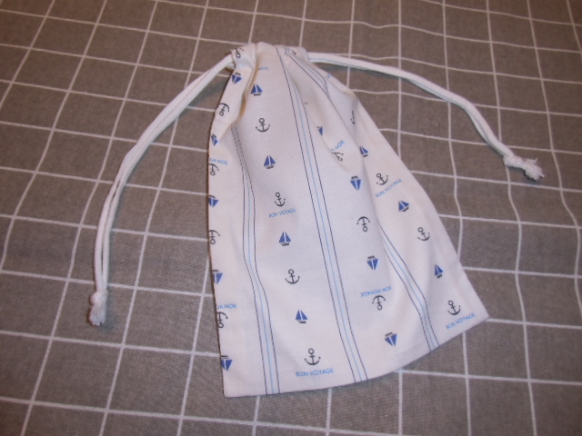 中11 巾着袋 小物入れ 給食袋 ハンドメイド マリン柄拍卖