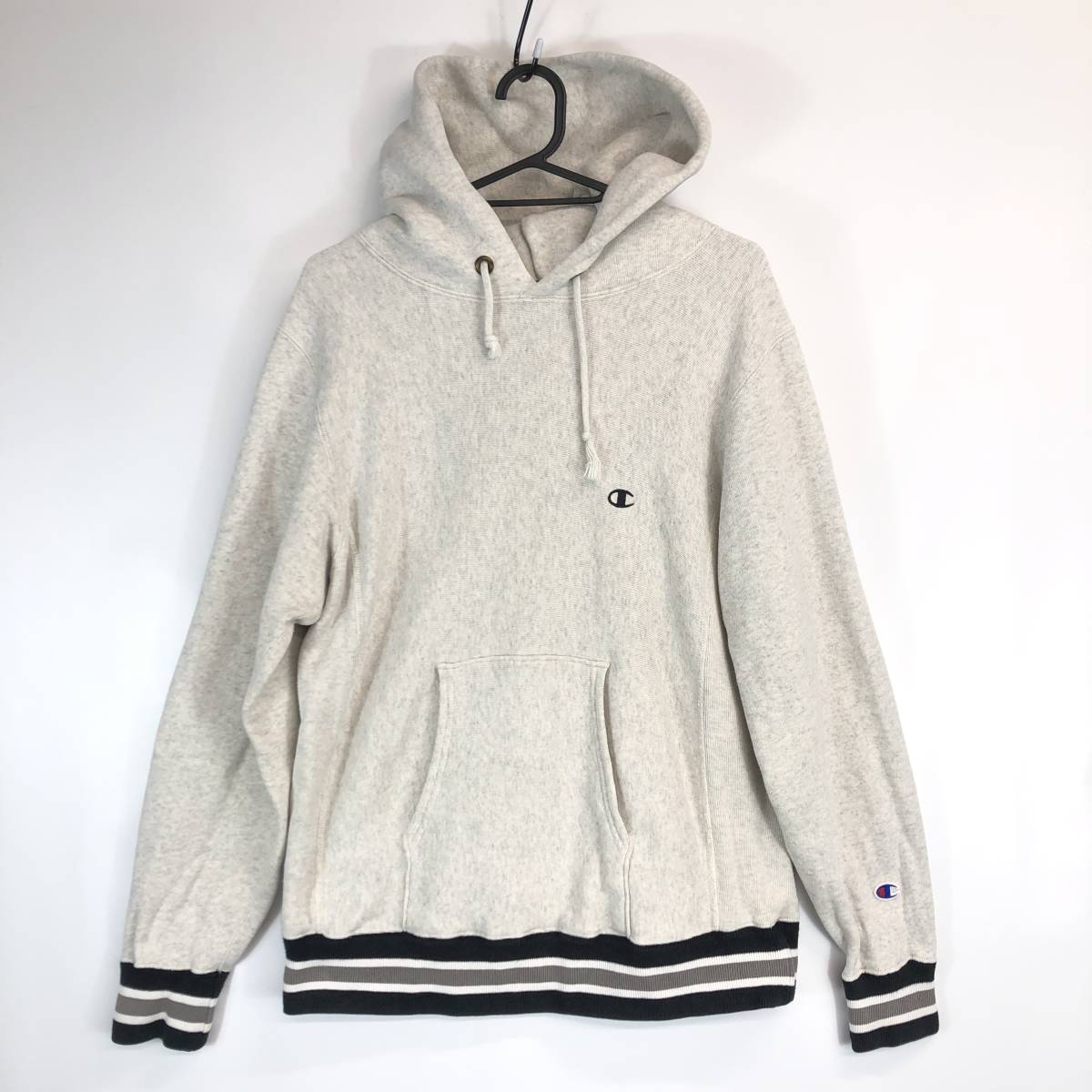 チャンピオン 復刻単色タグ リバースウィーブ スウェットパーカー リブトリム Mサイズ C3-G120拍卖
