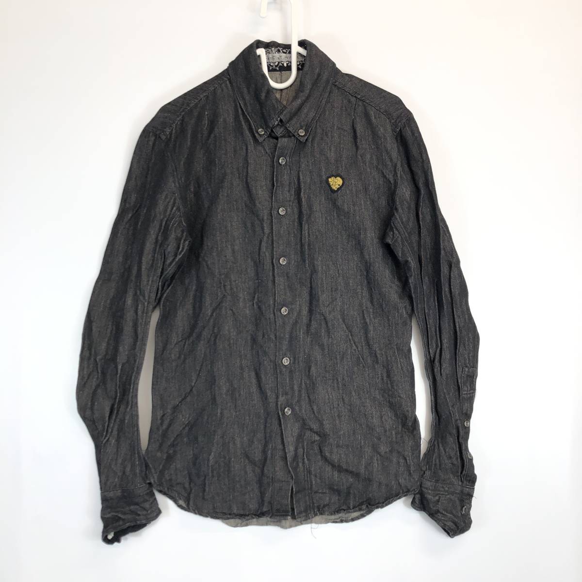 FranCisT_MOR.K.S. フランシスト・モークス ボタンダウンシャツ ブラックデニム 日本製 3サイズ拍卖