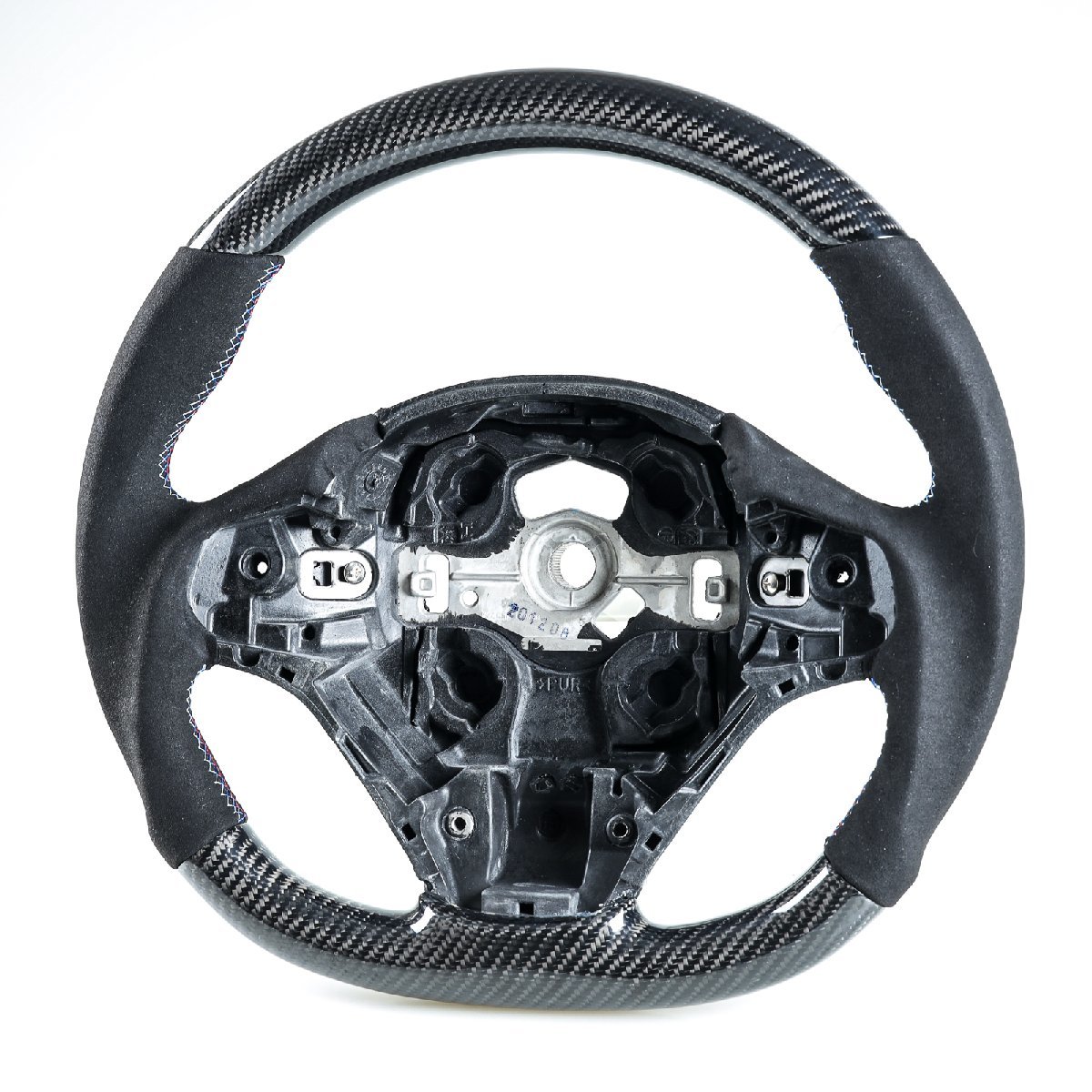 BMW用 F30 F31 F34 F35 F20 F21 F22 F23 F32 F33用 D型 ステアリング ホイール ハンドル カーボン×本革スエード拍卖