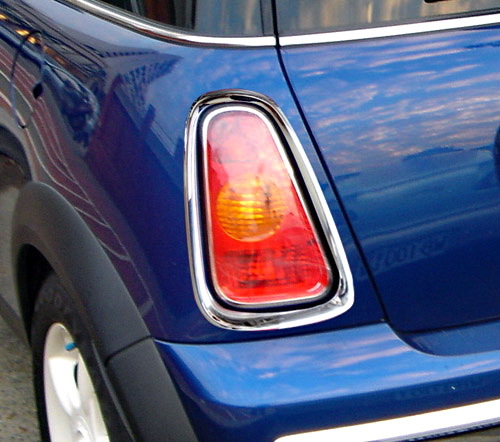 ミニクーパー用 R53用 2001-2006 クロームメッキ テールランプリム リアランプリム テールライト トリム ベゼルカバー拍卖