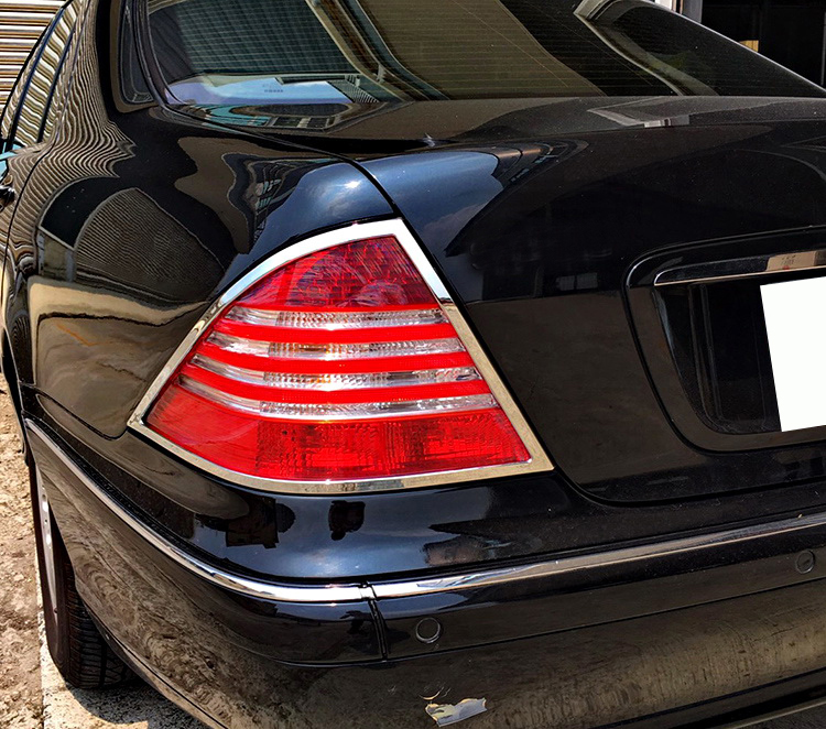 メルセデスベンツ用 Sクラス W220 後期用 2002-2005 クロームメッキ テールランプリム リアランプリム テールライト トリム ベゼルカバー拍卖