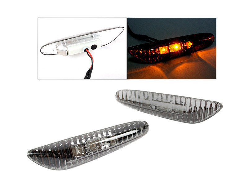 BMW用 E90 ABA-VA20 E92 ABA-WB35 E82 E87スモークLED 3連サイドマーカー サイドウインカー キャンセラー付 E93 ABA-WL35 E81 E88拍卖