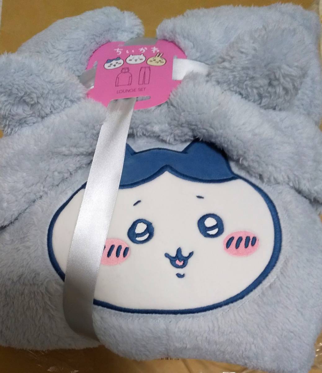 ちいかわ・ハチワレ マシュマロフィールセット・Mサイズ/長袖&ロングパンツ/chiikawa×GUコラボルームウェア/ボアフリースパジャマ拍卖