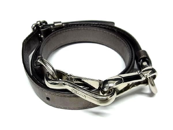 COACH コーチ レザー バッグ用 ショルダーストラップ レディース メンズ メタリックグレー系 BE7288拍卖