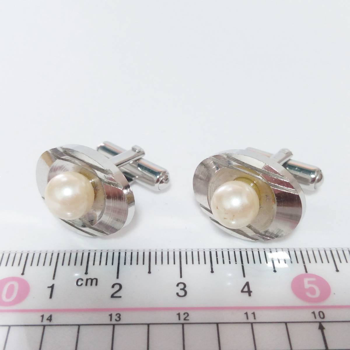 ●CA33/カフリンクス/カフスボタン/シルバー/レバー式/スウィヴル式 装飾 フェイクパール アクセサリー ファッション 送料無料拍卖