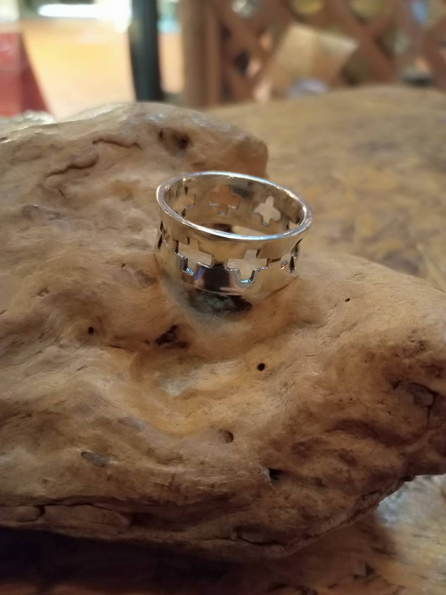 シルバー925,リング,指輪,23号,十字架,クロス,透かしデザイン,逆反りリング拍卖