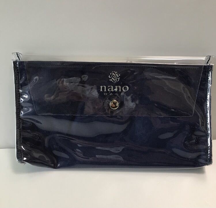 未使用 nano・universe PVC クラッチバッグ ネイビー 男女兼用拍卖