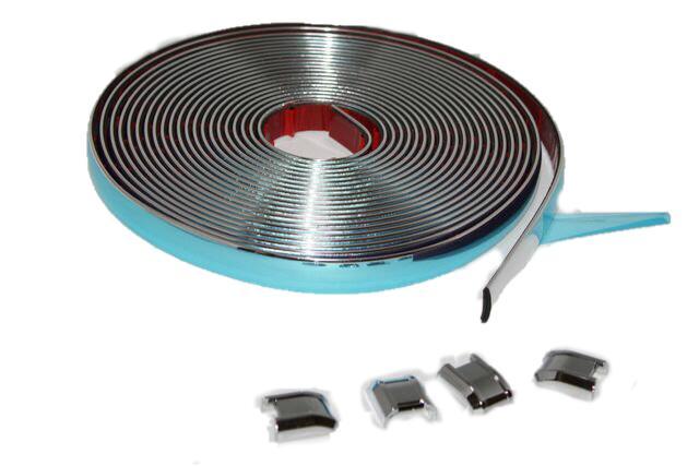 高品質タイプ汎用メッキーモール20mm エンドキャップ付 プロテクター ガーニッシュ 保護 傷隠し ドアプロテクター ドアモール ドアガード拍卖