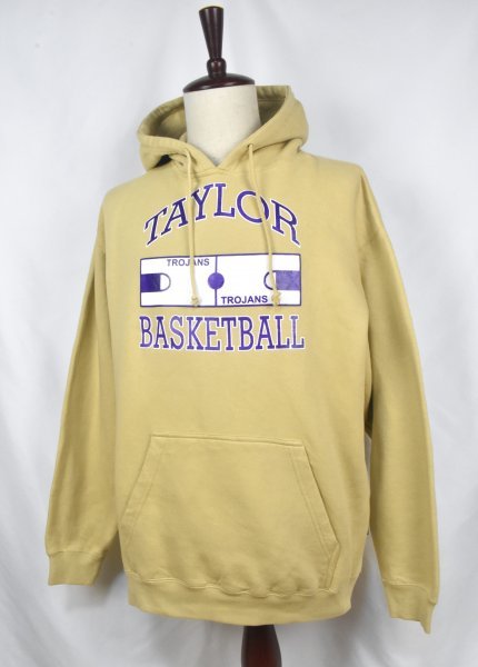 2000sUSA古着 Pennant テイラー大学 トロージャンズ バスケ パーカー sizeL クリーム カレッジ スウェット トレーナー アメリカ 2000年代拍卖