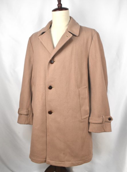 80s90sUSA古着 STAFFORD ビンテージ ウール コート size44 LONG L相当 ベージュ 裏地チェック Made in USA 80年代 90年代拍卖