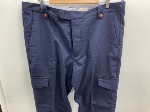 大きいサイズ カーゴパンツ ゴルフパンツ サキソニーフラノ ITALIAN WOOL W96cm/L76cm表示 W実寸約102cm 紺 GAP★中古格安!拍卖