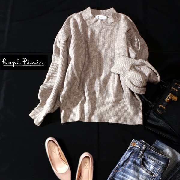 ☆☆ 美品 Rope Picnic ロペピクニック ☆☆ ゆったり可愛い 厚手 起毛ニット セーター 38号 M 秋 冬 23A11拍卖