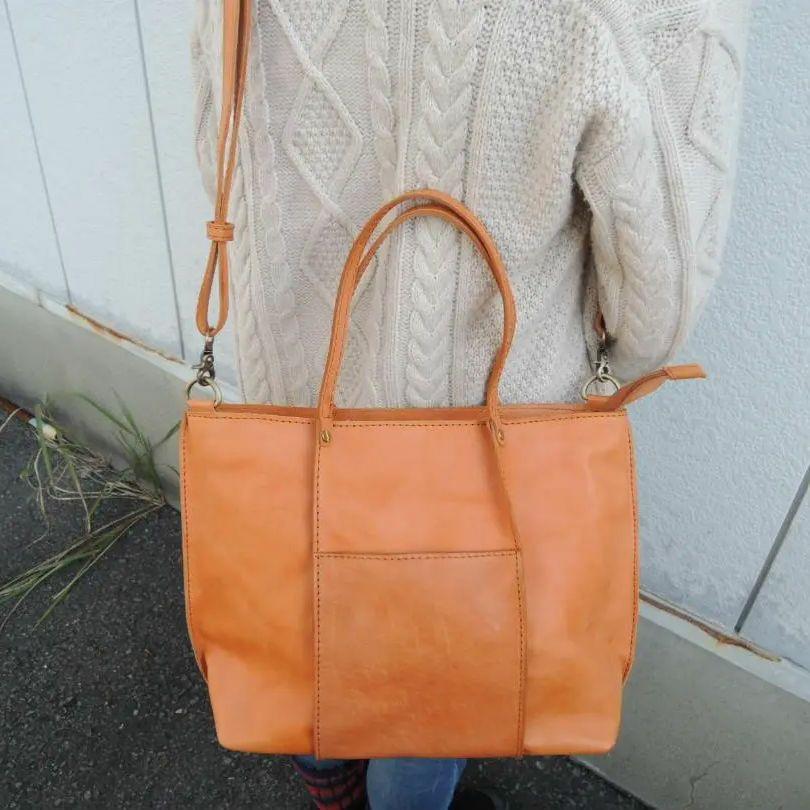 新品 送料込☆16800円 2WAYショルダー ハンド バッグ☆牛革 A4拍卖