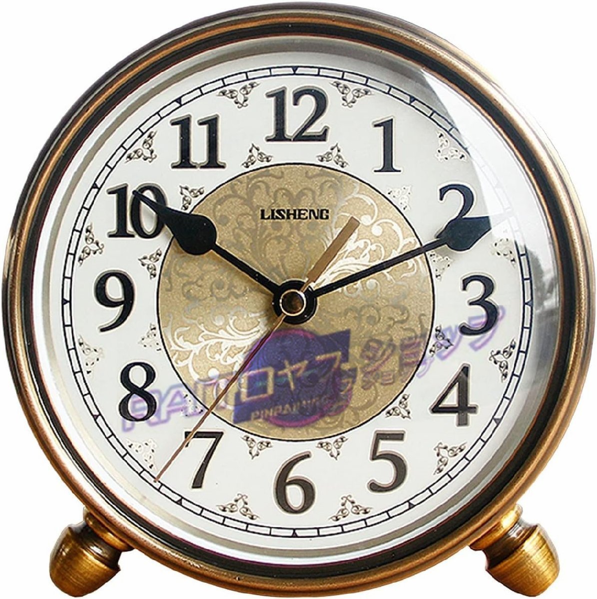 置き時計 おしゃれ 6インチ レトロ金属製卓上 連続秒針 静か 小さい 電池式 家の装飾、リビングルーム、寝室、オフィス、ホテル、カフェの拍卖