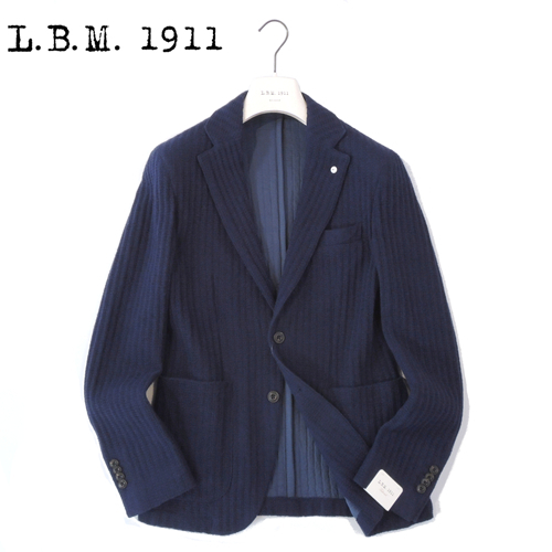 【40%OFF・新品・46】L.B.M.1911(エルビーエム)PUNTO ウールナイロンボンディングニット シングル2Bジャージージャケット ネイビー 2840拍卖