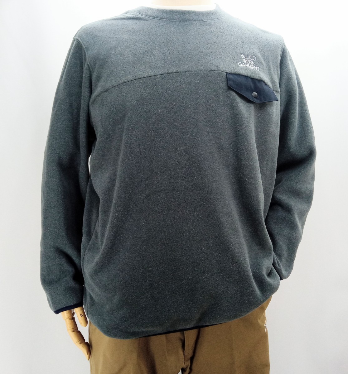 BLUCO WORK GARMENT/ブルコ/ OL-073/ FLEECE SHIRT/カラー(GRY)、サイズM.新品.税込価格.送料無料.拍卖